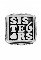 Sisters Forever Cube Bead silver