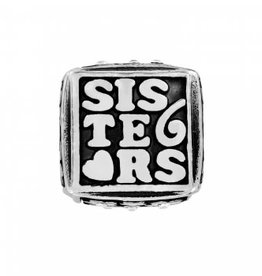 Sisters Forever Cube Bead silver