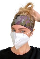 Pretty Simple Camo Headband with Buttons for Holding Face Masks in Place