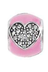Blissful Hearts Bead Silver-Pink