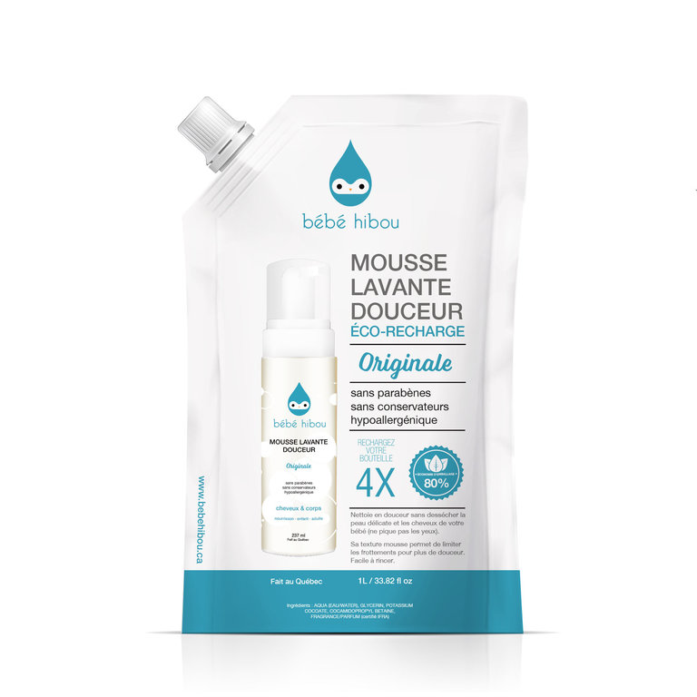 BÉBÉ HIBOU BÉBÉ HIBOU - RECHARGE SAVON MOUSSE CORPS ET CHEVEUX 1L