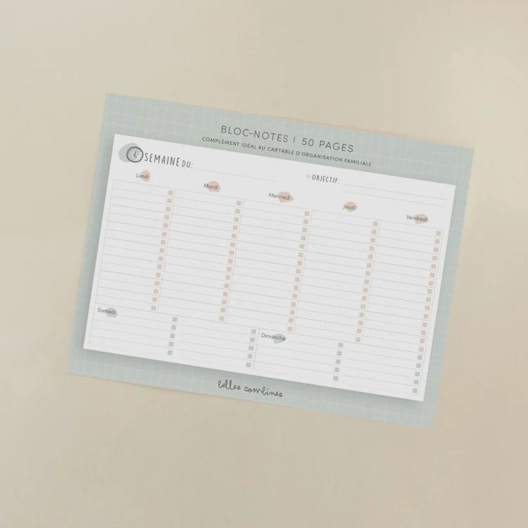 LES BELLES COMBINES BLOC-NOTES MA SEMAINE