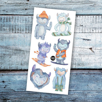 PICO TATOO TATOUAGES TEMPORAIRES -  YÉTI EN SKI