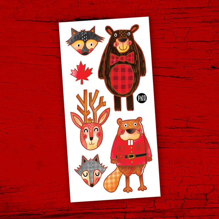 PICO TATOO TATOUAGES TEMPORAIRES - LES ANIMAUX DU CANADA