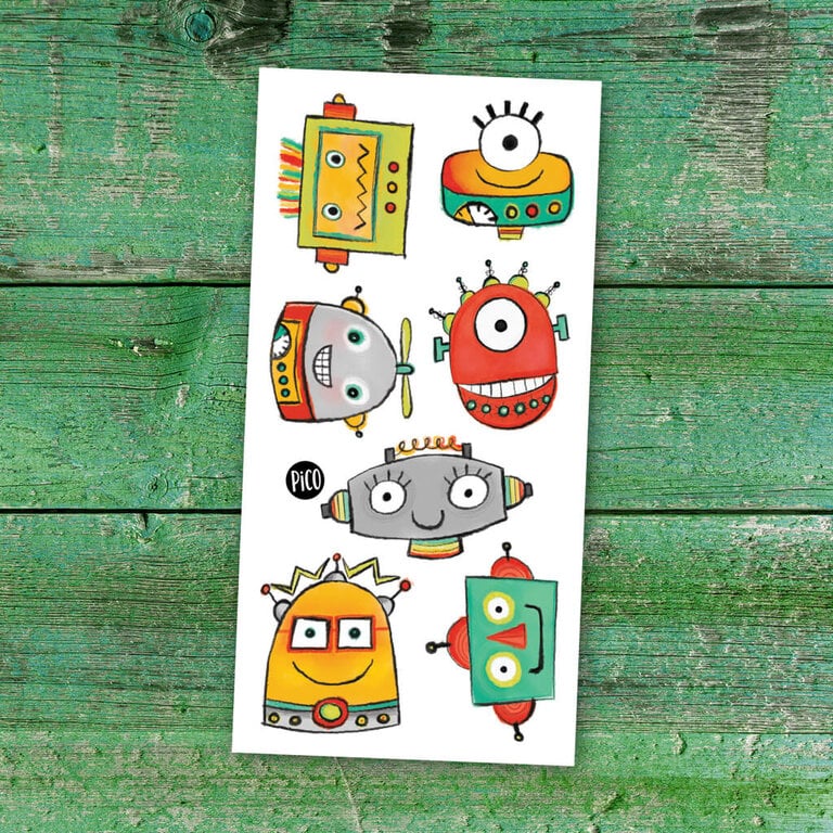 PICO TATOO TEMPORARY TATTOOS - FUNNY ROBOTS