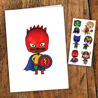 PICO TATOO CARTE DE SOUHAITS -  LES SUPER-HÉROS