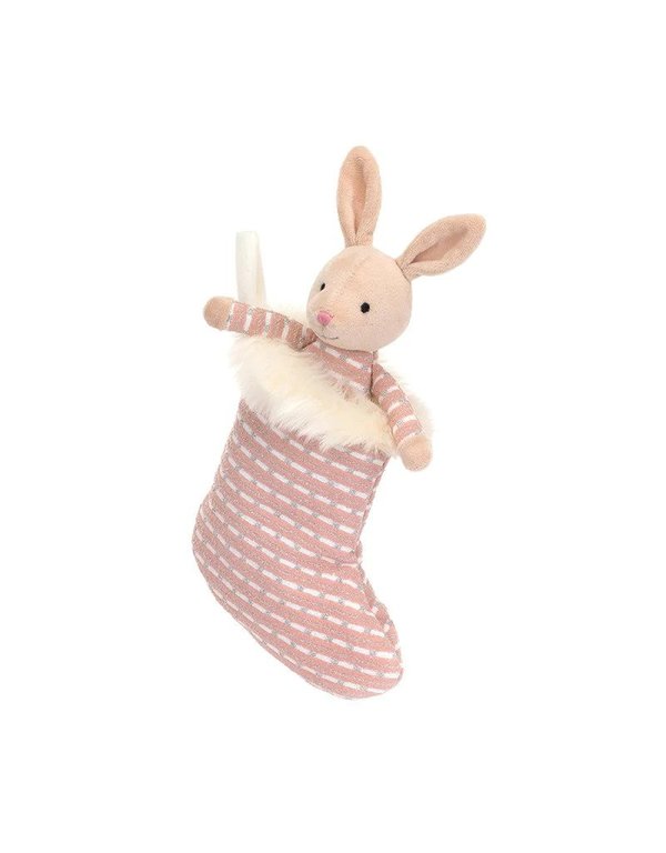 JELLYCAT PELUCHE - LAPIN DANS UN BAS DE NOËL BRILLANT