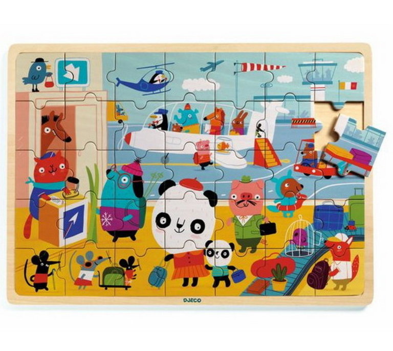 DJECO PUZZLE EN BOIS - AÉROPORT 35 PCS