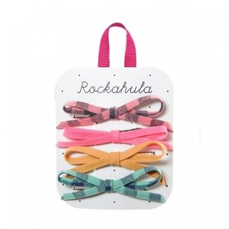 ROCKAHULA ROCKAHULA - ENSEMBLE DE 4 BARRETTES - BOUCLES MINCES CARREAUX RÉTRO