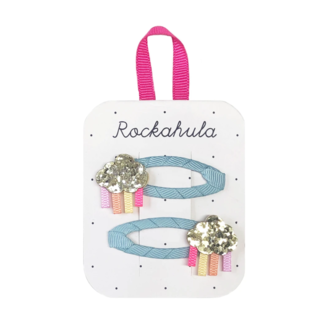 ROCKAHULA ROCKAHULA -ENSEMBLE DE 2 BARRETTES - NUAGES PLUVIEUX ARC-EN-CIEL
