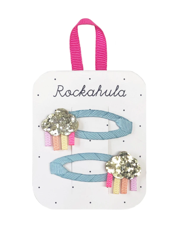 ROCKAHULA ENSEMBLE DE 2 BARRETTES - NUAGES PLUVIEUX ARC-EN-CIEL