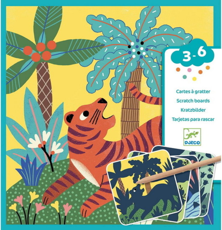 DJECO CARTES À GRATTER - GROSSES BÊTES