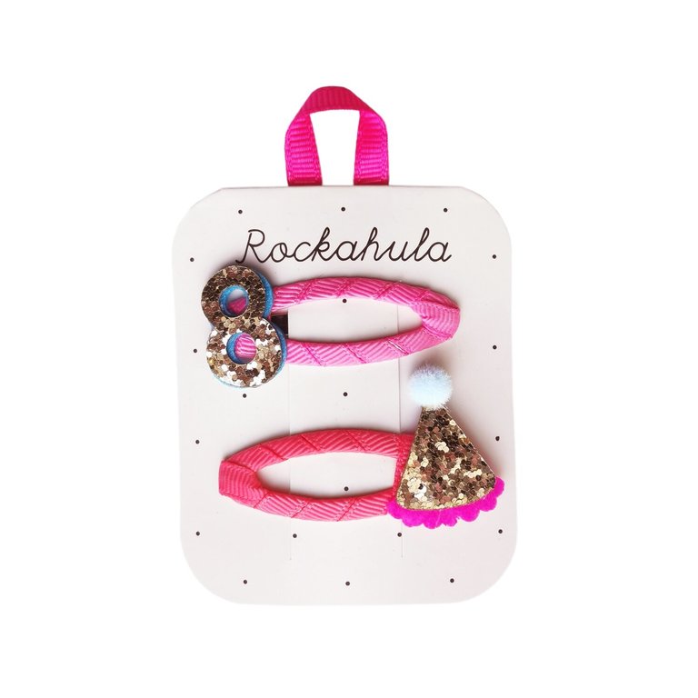 ROCKAHULA ENSEMBLE DE 2 BARRETTES - ANNIVERSAIRE 8 ANS