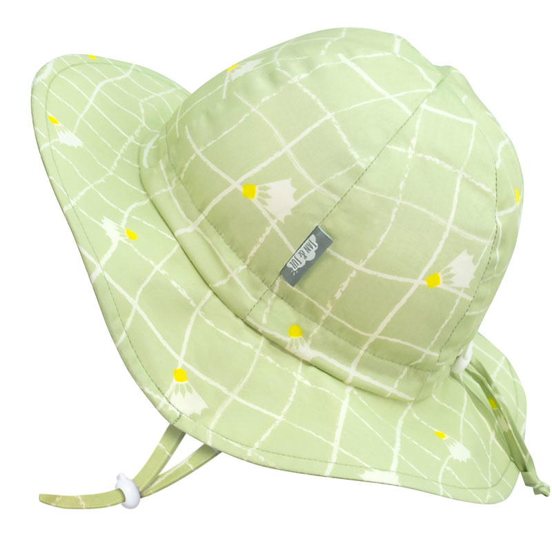 Jan & Jul Chapeau Soleil Ajustable Godet Enfant Fille – Tie-Dye Pastèque, Taille L 2-5 Ans, UPF50+ Coton