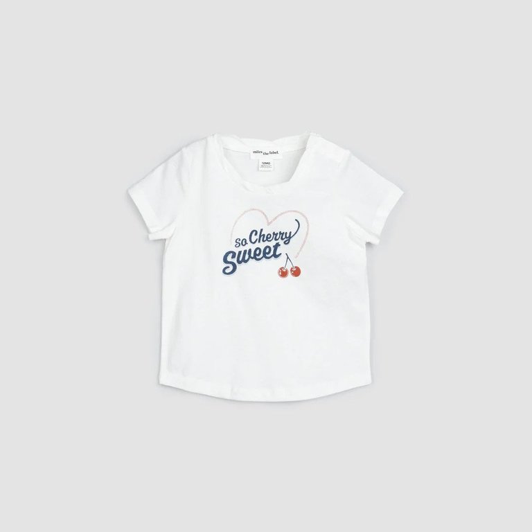 MILES THE LABEL T-SHIRT SO CHERRY SWEET - BLANC