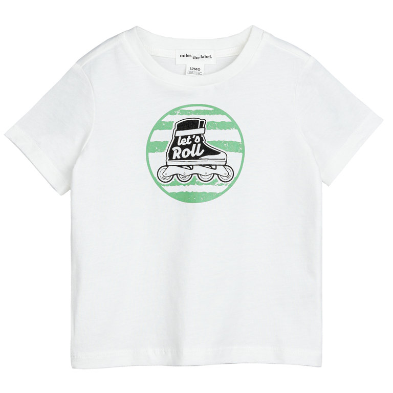 MILES THE LABEL  T-SHIRT LET'S ROLL - BLANC