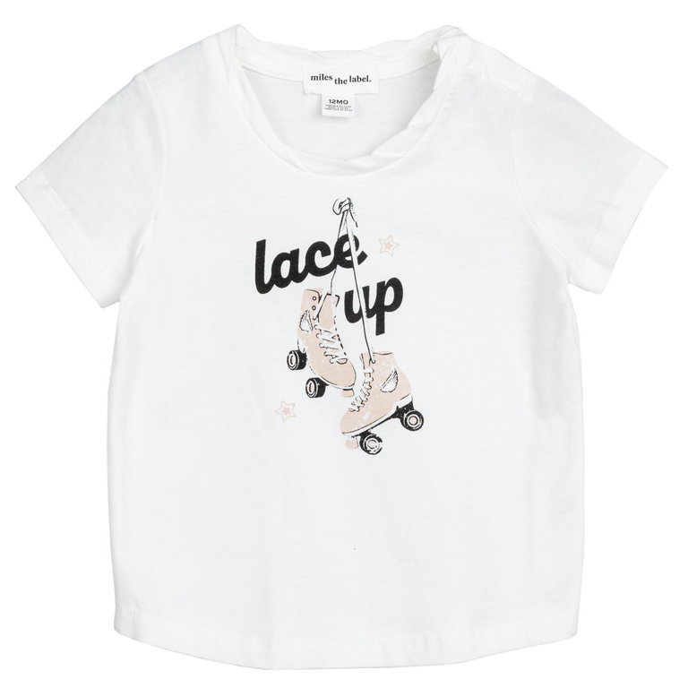 MILES THE LABEL T-SHIRT LACE UP - BLANC