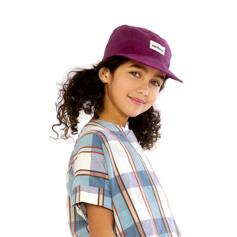 CARIBOU CASQUETTE EN LIN - AUBERGINE