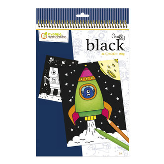 AVENUE MANDARINE CARNET DE COLORIAGE GRAFFY BLACK - ESPACE
