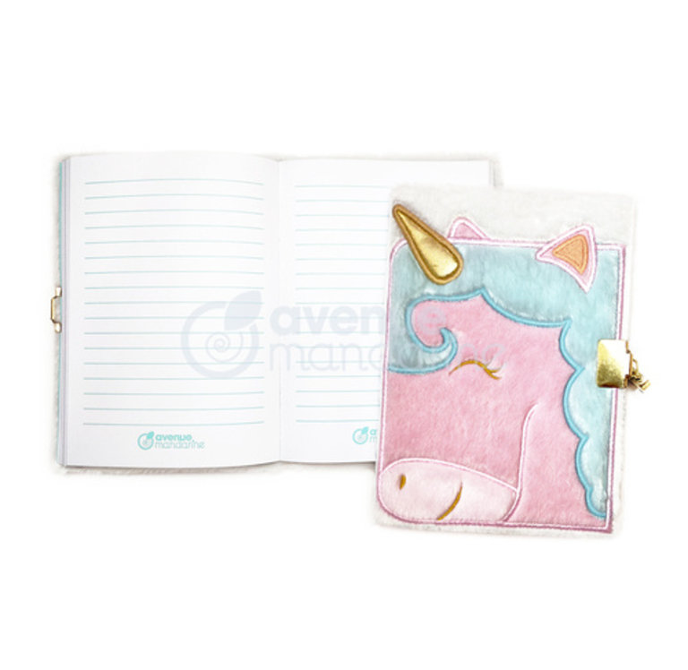 AVENUE MANDARINE JOURNAL INTIME EN FOURRURE - LICORNE