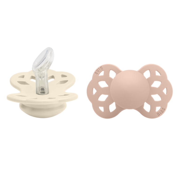 BIBS DUO DE SUCES INFINITY ANATOMICAL EN SILICONE - IVORY/BLUSH