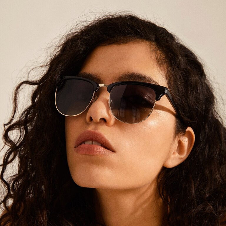 PILGRIM LUNETTES DE SOLEIL RETRO CHARLIE - NOIR/GOLD