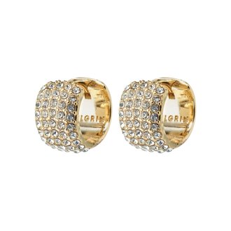PILGRIM BOUCLES D'OREILLES HUGGIE EN CRYSTAL - PLAQUÉ OR