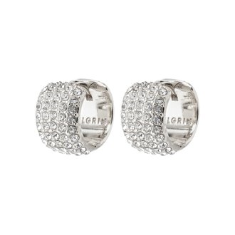 PILGRIM BOUCLES D'OREILLES HUGGIE EN CRYSTAL - PLAQUÉ ARGENT