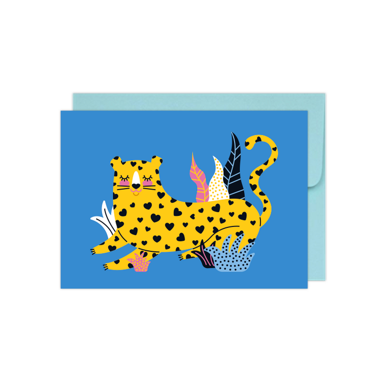 CLUB PASTEL GREETING CARD - LEOPARD