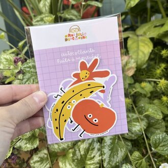 ANNE-JULIE DUDEMAINE PACK DE 4 AUTOCOLLANTS - FRUITS ET FLEURS
