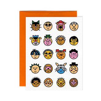 PAPEROLE GREETING CARD - LITTLE FACES