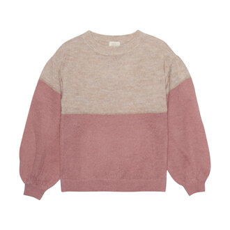 CREAMIE PULL EN TRICOT - ROSE ET BEIGE