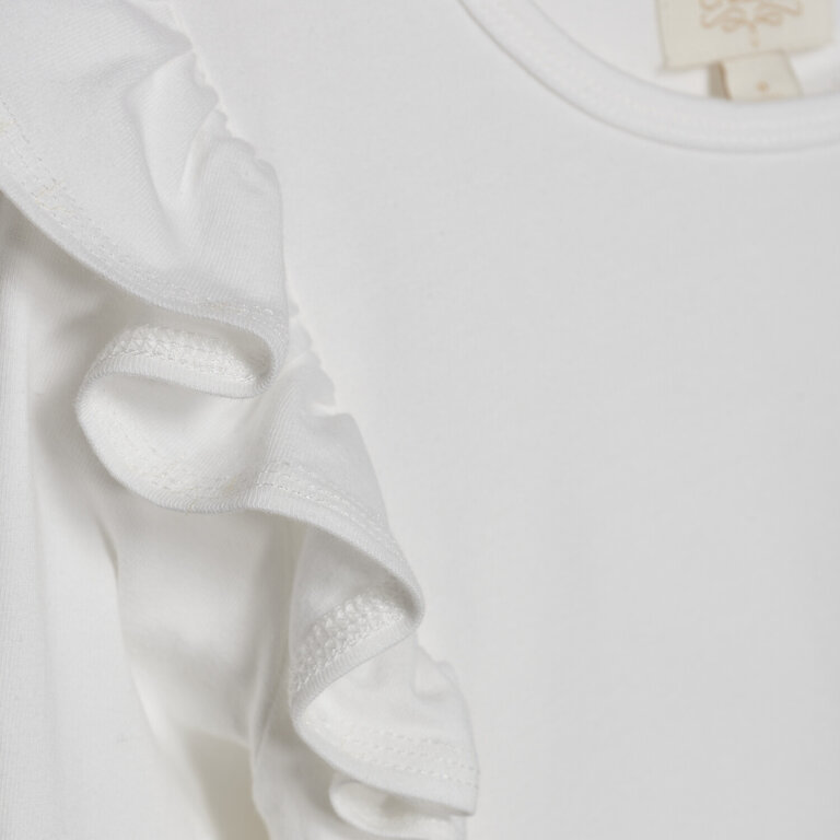 CREAMIE CHANDAIL MANCHES LONGUES À VOLANTS - BLANC