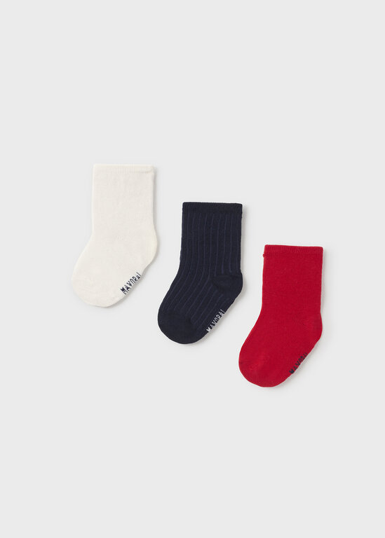 LOT DE 3 PAIRES DE CHAUSSETTES - ROUGE
