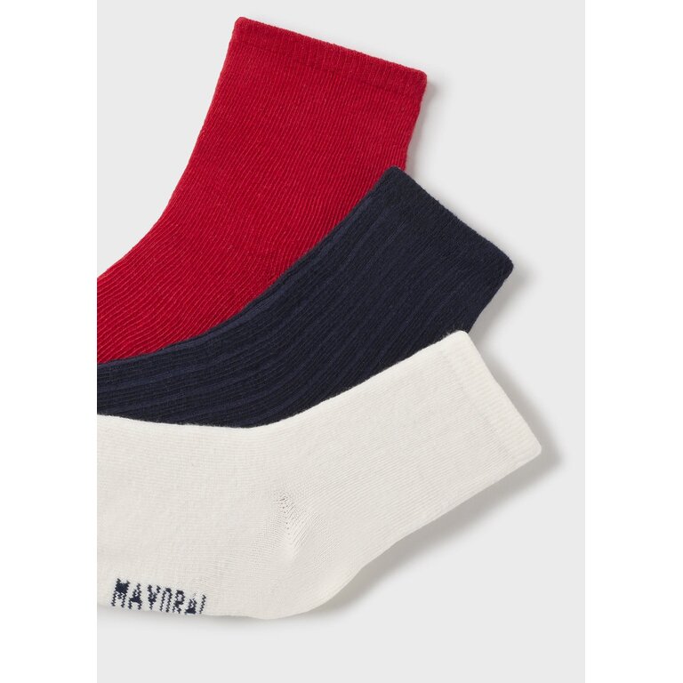 MAYORAL LOT DE 3 PAIRES DE CHAUSSETTES - ROUGE