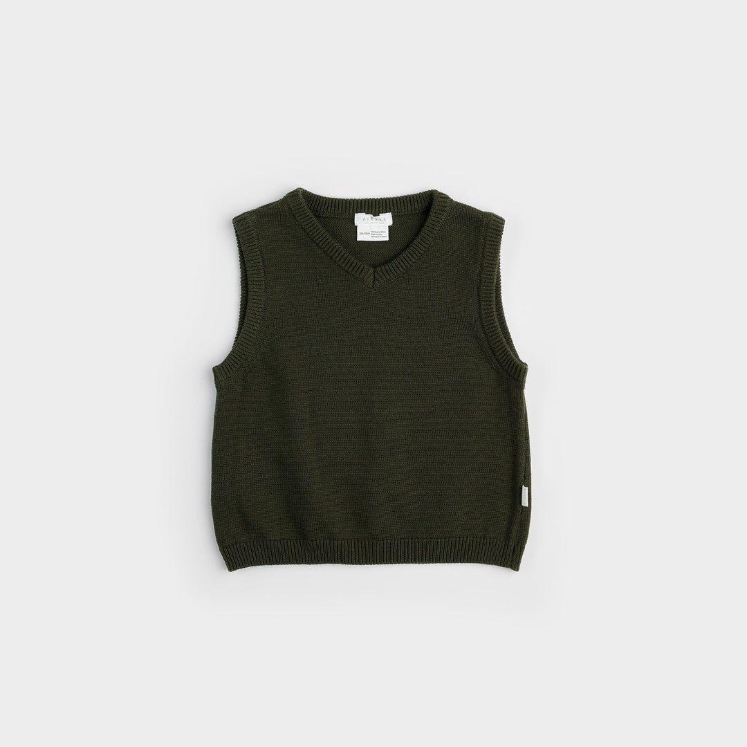 PETIT LEM DEBARDEUR EN TRICOT VERT FORET Boutique Patati Patata