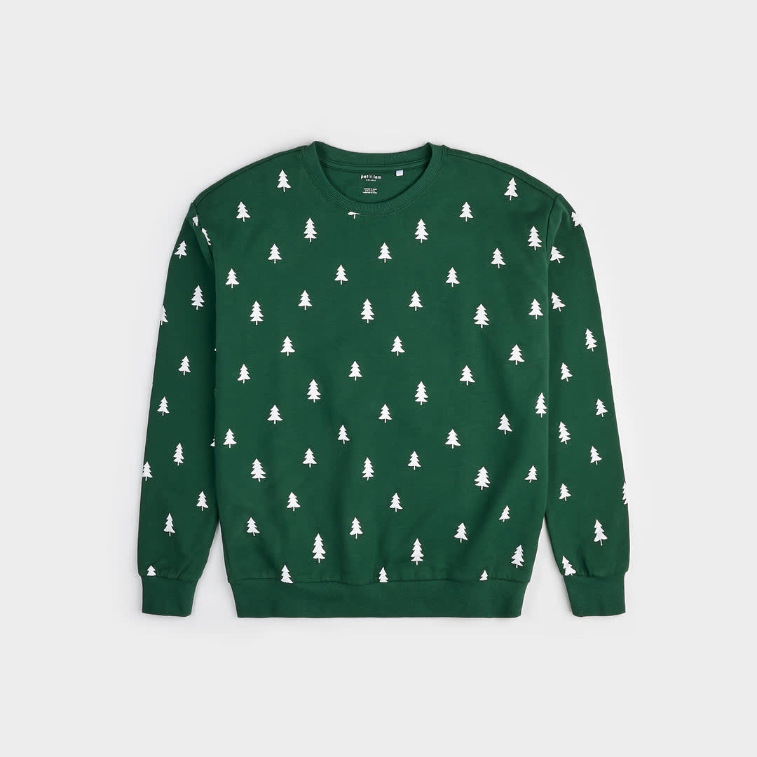 PETIT LEM PULL POUR HOMME IMPRIME SAPIN DE NOEL VERT
