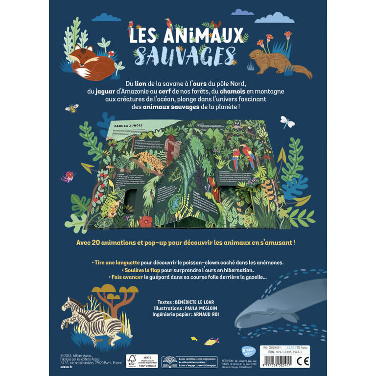 AUZOU UN DOCUMENTAIRE ANIMÉ - LES ANIMAUX SAUVAGES