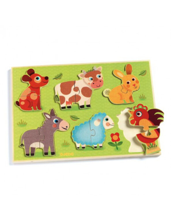 DJECO PUZZLE EN BOIS 12 PCS - COUCOU-COW