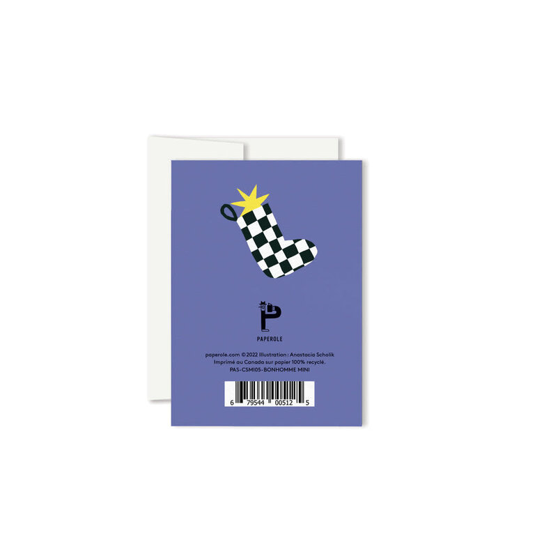 PAPEROLE CARTE DE SOUHAITS MINI - BONHOMME