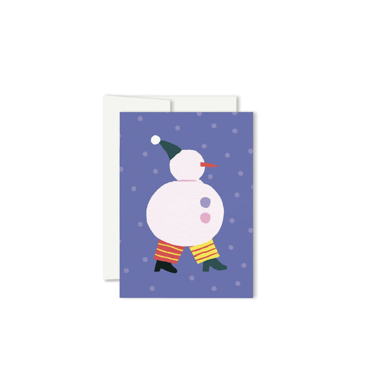 PAPEROLE MINI GREETING CARD - SNOWMAN