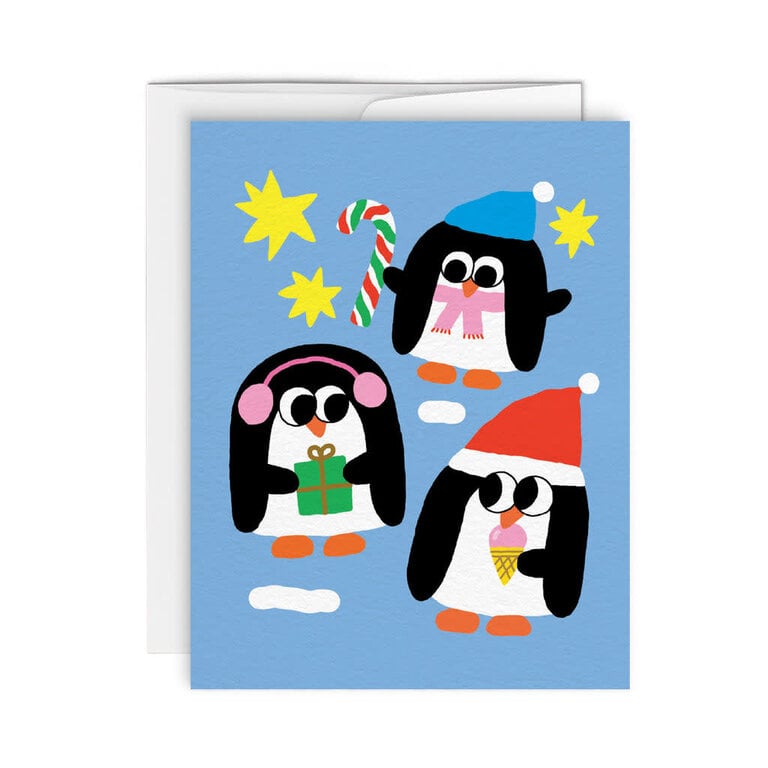 PAPEROLE GREETING CARD - PENGUINS