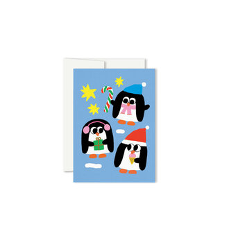 PAPEROLE MINI GREETING CARD - PENGUINS