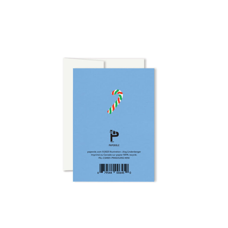 PAPEROLE CARTE DE SOUHAITS MINI - PINGOUINS