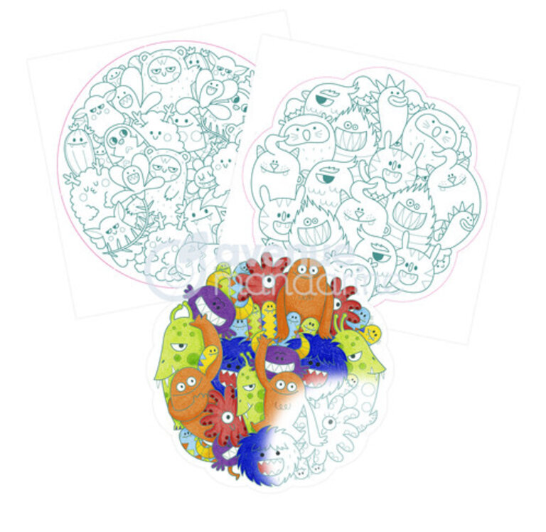 AVENUE MANDARINE CARNET DE COLORIAGE GRAFFY MANDALA - PÊLE MÊLE MONSTRES