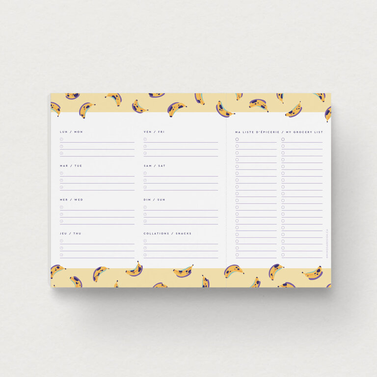 MIMOSA DESIGN PLANIFICATEUR DE REPAS - BANANA