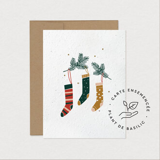 MIMOSA DESIGN CARTE DE SOUHAITS  À PLANTER - BAS DE NOËL