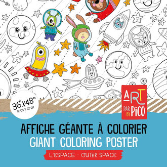 PICO TATOO COLORIAGE GÉANT - L'ESPACE