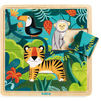 DJECO PUZZLE EN BOIS 15 PCS - PUZZLO JUNGLE