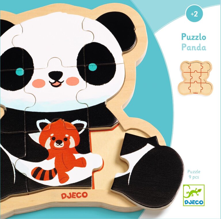 DJECO PUZZLE EN BOIS 9 PCS - PUZZLO PANDA